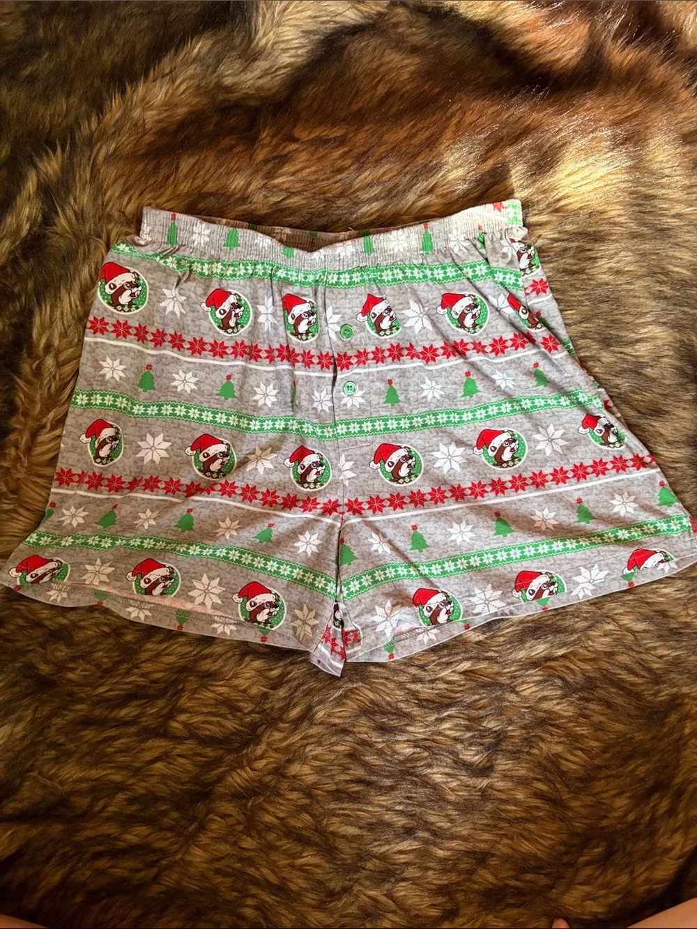 Bucees Pijama Shorts Fair Isle Christmas Theme Beaver Gas Station Size Medium